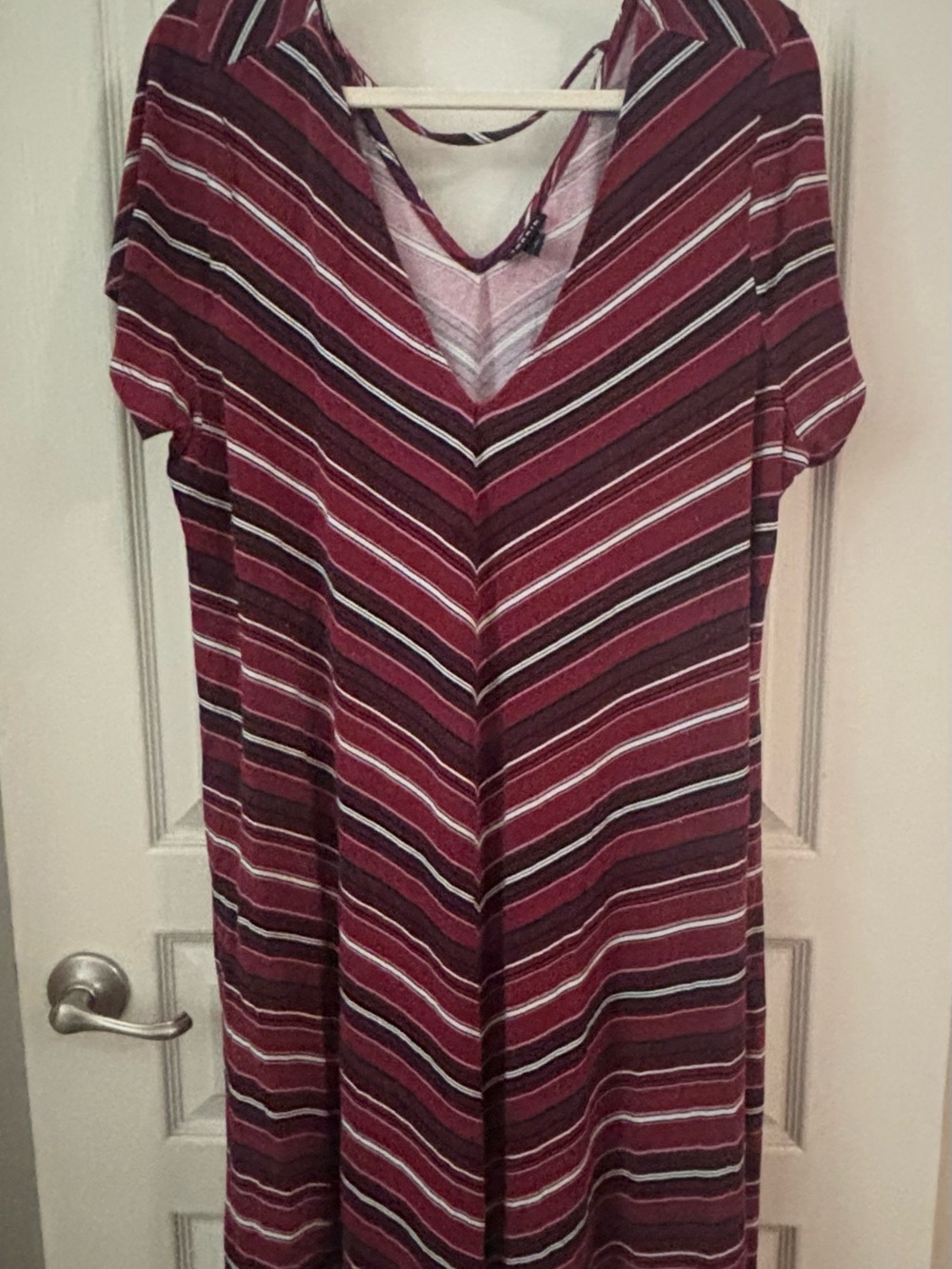 torrid Burgundy Striped V‑Neck Dress